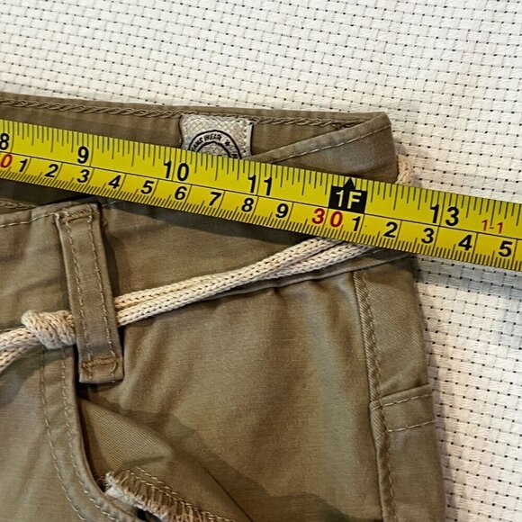 Miran Jeans Beige Tan Wide Split Leg Boho Festival Pants Rope Belt Size Small - Picture 4 of 11